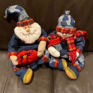 4/25$ Santa and Snowman in Demin!